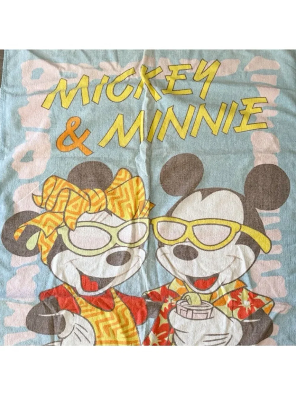 Vintage Disney Mickey & Minnie Mouse Faded Beach Towel Cotton Island Style